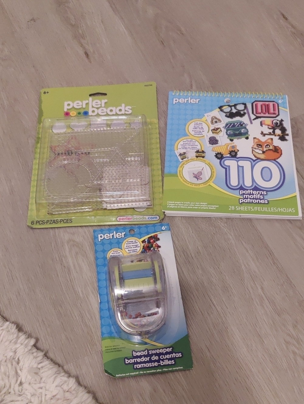 New!Lot 0f 3 Perler 110 Patterns, Bead Sweeper Clear Pegboards Y2K Cottagecore